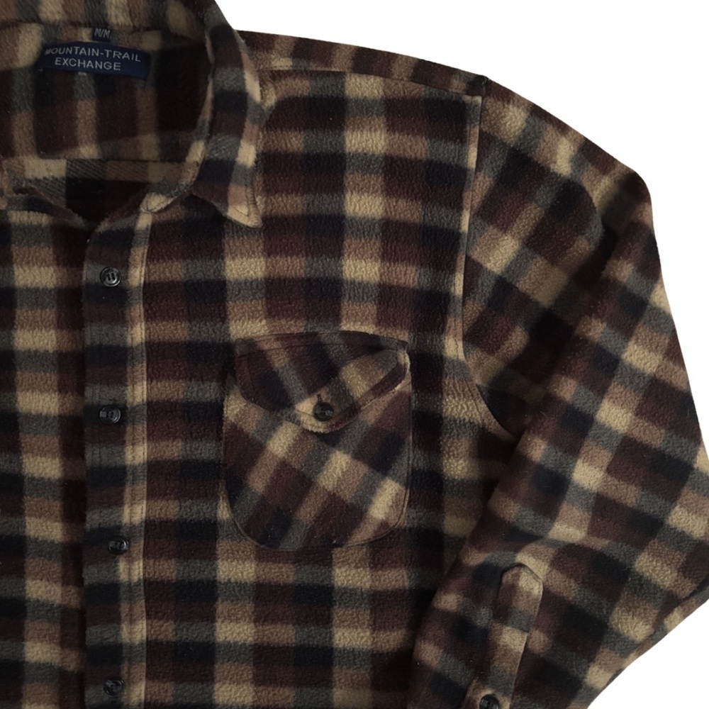 Vintage Mountain Trail Exchange Plaid Flannel Fleece - Picture 2 of 5